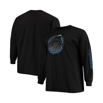 Men's Big and Tall Black Los Angeles Chargers Color Pop Long Sleeve T-shirt