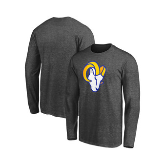 Men's Heathered Charcoal Los Angeles Rams Big and Tall Primary Logo Long Sleeve T-shirt