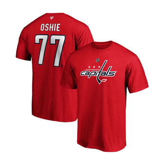 Men's TJ Oshie Red Washington Capitals Team Authentic Stack Name and Number T-shirt