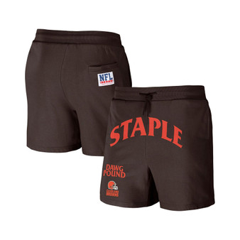 Men's NFL X Staple Brown Cleveland Browns New Age Throwback Vintage-Like Wash Fleece Short