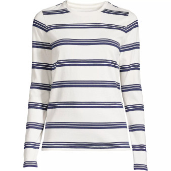 Women's Relaxed Supima Cotton Long Sleeve Crewneck T-Shirt