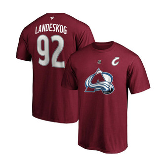Men's Gabriel Landeskog Burgundy Colorado Avalanche Authentic Stack Name Number T-shirt
