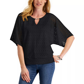 Eyelet Poncho Top, Created for Macy's