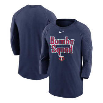 Men's Navy Minnesota Twins Local Phrase Tri-Blend 3/4th Sleeve Raglan T-shirt