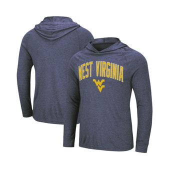 Men's Heathered Navy West Virginia Mountaineers Big and Tall Wingman Raglan Hoodie T-shirt