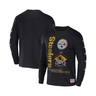 Men's NFL X Staple Black Pittsburgh Steelers World Renowned Long Sleeve T-shirt
