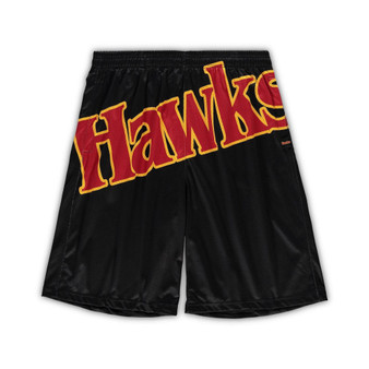 Men's Black Atlanta Hawks Big and Tall Hardwood Classics Big Face 2.0 Shorts