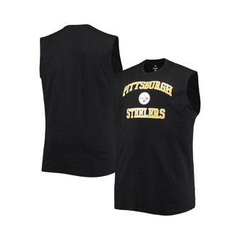 Men's Black Pittsburgh Steelers Big and Tall Muscle Tank Top