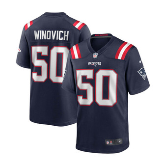 Men's Chase Winovich Navy New England Patriots Game Player Jersey