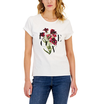 Women's Love Rolled-Cuff Graphic T-Shirt, Created for Macy's