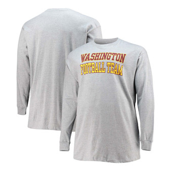 Men's Big and Tall Heathered Gray Washington Football Team Practice Long Sleeve T-shirt