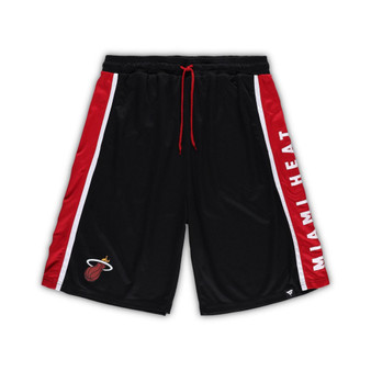 Men's Branded Black Miami Heat Big and Tall Referee Iconic Mesh Shorts