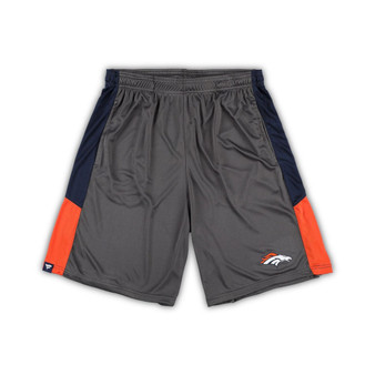 Men's Branded Gray Denver Broncos Big and Tall Team Shorts
