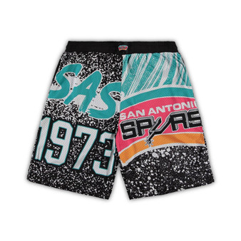 Men's Black San Antonio Spurs Big and Tall Hardwood Classics Jumbotron Shorts
