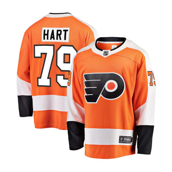 Men's Branded Carter Hart Orange Philadelphia Flyers Home Premier Breakaway Player Jersey