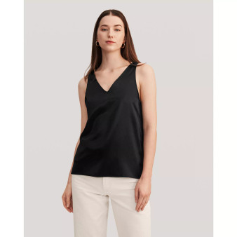 Women's V-Neck Sleeveless Silk Tank Top