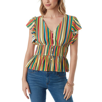 Women's Jeydon Striped Flutter-Sleeve Blouse