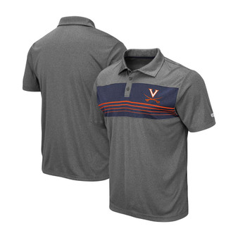 Men's Heathered Charcoal Virginia Cavaliers Wordmark Smithers Polo
