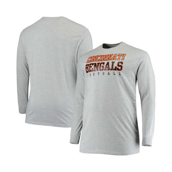 Men's Big and Tall Heathered Gray Cincinnati Bengals Practice Long Sleeve T-shirt