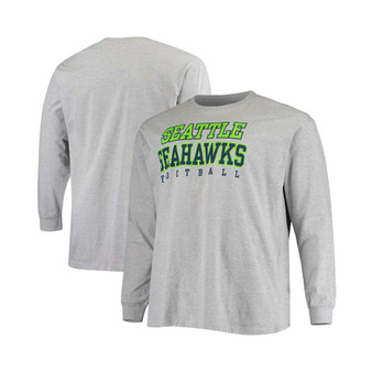 Men's Big and Tall Heathered Gray Seattle Seahawks Practice Long Sleeve T-shirt