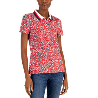 Women's Ditsy Print Polo Shirt