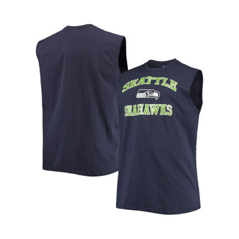 Men's College Navy Seattle Seahawks Big and Tall Muscle Tank Top