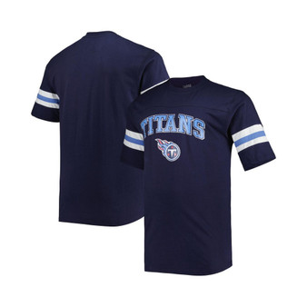 Men's Navy Tennessee Titans Big and Tall Arm Stripe T-shirt