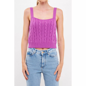 Women's Cable Knit Tank Top