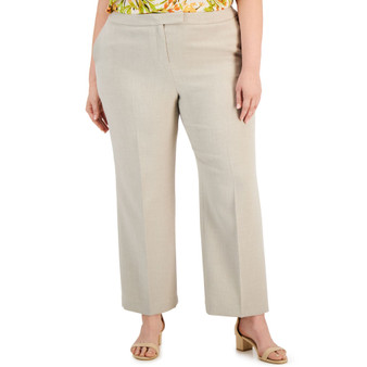 Plus Size Pebble Crepe Straight Leg Trousers