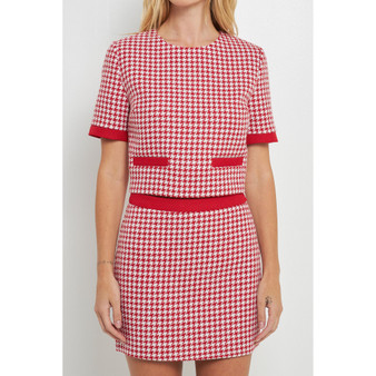 Women's Houndstooth Tweed Top