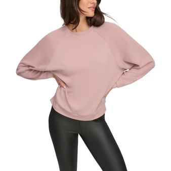Women's Pebble Textured Knit Crew Neck Pullover Top