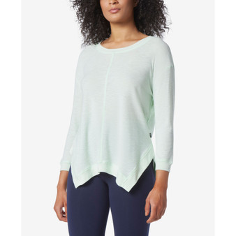 Women's Textured Sharkbite Hem 3/4 Sleeve T-shirt