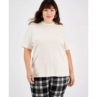 Plus Size Mock Neck Top, Created for Macy's