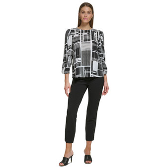 Women's Three-Quarter-Sleeve Crewneck Top