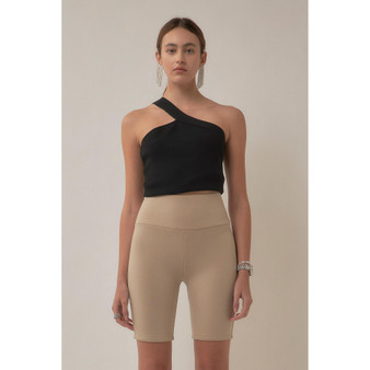 Women's Asymmetrical One-Shoulder Knit Tank Top