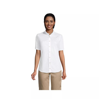 School Uniform Women's No Gape Short Sleeve Stretch Shirt