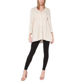 Women's 3/4-Sleeve V-Neck Peplum Tunic