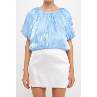 Women's Sheen Effect Blouson Top