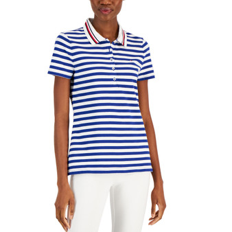 Women's Twin-Tipped Striped Polo Shirt