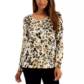 Printed Scoop-Neck Top, Created for Macy's