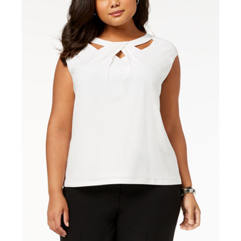 Plus Size Crossover Cutout Top