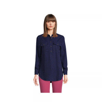 Women's Petite Relaxed Long Sleeve Tunic Top