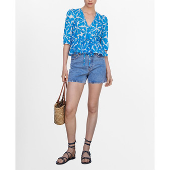 Women's Bow Detail Double-Breasted Blouse