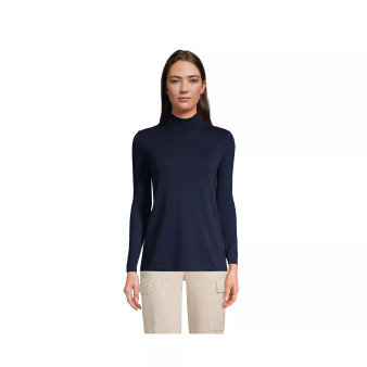 Women's Petite Supima Cotton Long Sleeve Turtleneck