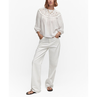 Women's Crochet Panel Blouse