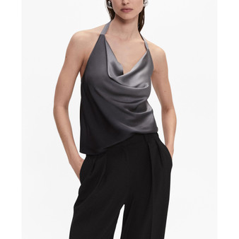 Women's Back Opening Satin Top