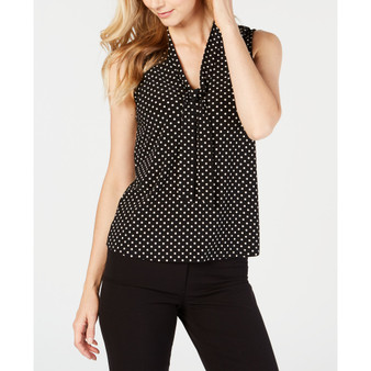 Printed Tie-Neck Top