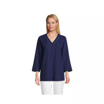 Women's Tall Rayon 3/4 Sleeve V Neck Tunic Top