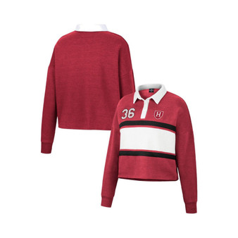 Women's Crimson Harvard Crimson I Love My Job Rugby Long Sleeve Shirt