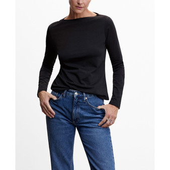 Women's Cotton Boat Neck T-shirt